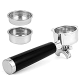 CASABREWS 51mm Stainless Steel Portafilter Set, 3 Ears Espresso Filter Holder with Double Spouts & 51mm Filter Baskets, Compatible for CASABREWS 3700 Essential and CM5418 Coffee Machine