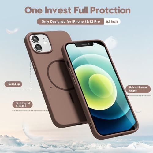 Coque magnétique iPhone 12 Pro en gel de caoutchouc marron