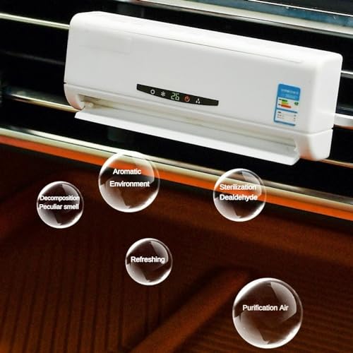 Image of Solar Air Conditioner Model Car Ornaments with Air Car Freshener Car Ornaments for Air Outlet Center Console Car Interior Decor Car Accessories (Gray + Gray [Lavender])