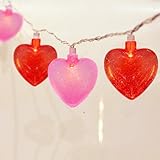 GOOTHY Heart String Lights, 8.5Ft Valentine's Day Decorations String Lights with 10 Pink and Red Heart Lights, Plug in Heart Fairy Lights for Bedroom Home Wedding Indoor Outdoor Valentine's Day Decor