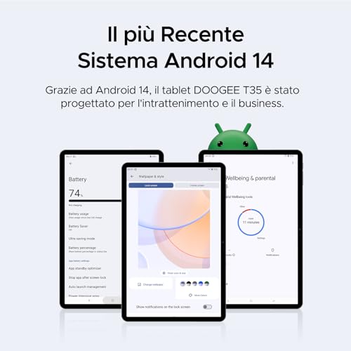 DOOGEE T35 Tablet, Tablet con Tastiera, 20GB RAM + 256GB ROM(2TB TF) Tablet 11 Pollici Android 14, 2560x1600 FHD Display Helio G99 Gaming Tablet, 8580mAh Tablet PC, Tablet con Penna + Custodia
