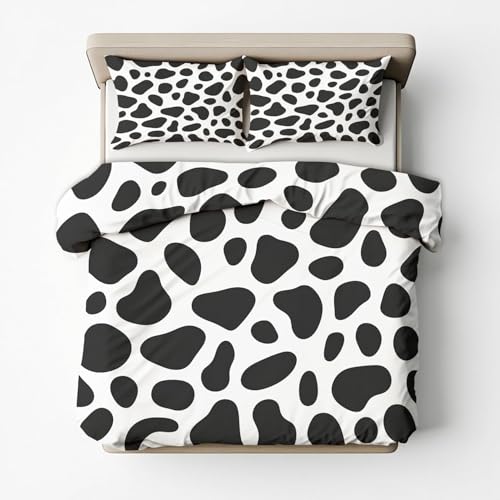 Housse de couette 200x200 noir et blanc en microfibre avec 2 taies - 2