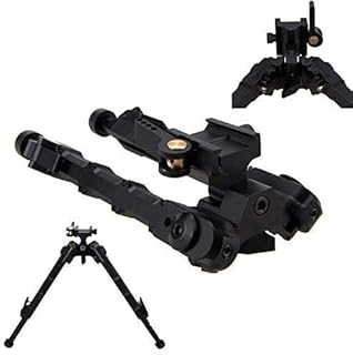 NC NC Outdoor Tactical QD Bipod Black Tactical Bipod 6.5 9 inch Extended FIatbed Adjustable Stability, Quick Disassembly and Adjustment - NC