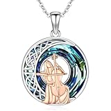 LES OSEWA Cello Necklace for Women Sterling Silver Cello Pendant Crystal Celtic Crescent Moon Cello Violoncellist Jewelry Music Gifts for Daughter Cellist
