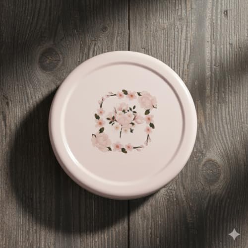 Image of Niyara Premium Stainless Steel Storage Bowl with Lid - Pink Floral Design | Airtight & Durable Kitchen Container for Food, Snacks, Lunch | Decorative Floral Steel Bowl (800ml)