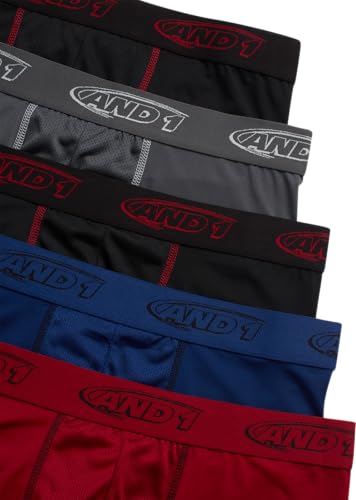 AND1 Mens Boxer Briefs - 5 Pack Performance Stretch Mens Underwear Long Leg Boxers for Men with Contour Pouch, 9" Inseam3