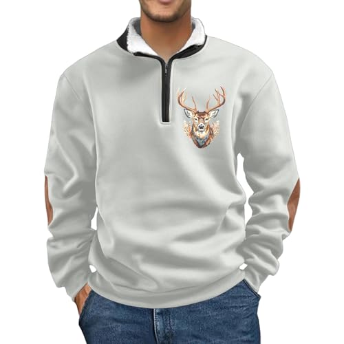 Pull rétro doublé polaire homme sweatshirt chaud hiver outdoor