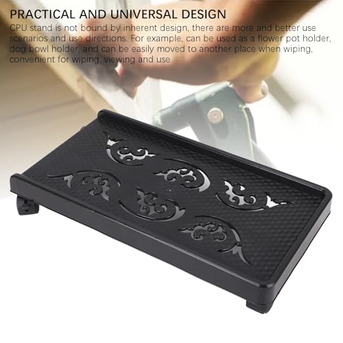 Soporte para CPU móvil con ruedas bloqueables, diseño práctico y universal, soporte grande para torres de PC, cajas de herramientas y comederos para mascotas miniatura 4