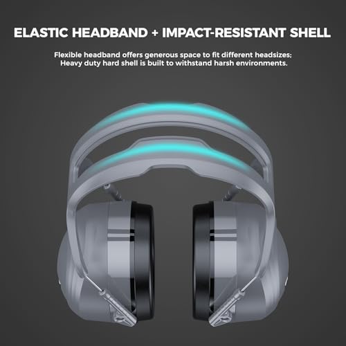 Image of ProCase Extra Large SNR 37dB Noise Cancelling Headphones NRR 30dB Ear Muffs | Hearing Protection for Adults Noise Reduction, Wide Size Adjustment and Comfortable