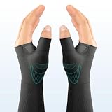 FORTEMOTUS Daumen-Handgelenkstütze, Hochelastische Kompressionsmanschette für Arthritis, Rhizarthrose, Daumenbandage für Arbeit, Sport, für Frauen und Männer, Rechts und Links (Schwarz, M)