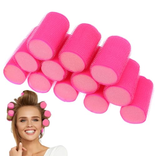 FOMIYES 12Pcs Sponge Hair Rollers Heatless Self Grip Foam Curlers for Long Medium and Short Hair Styling Sleep-in Curling Tools for Women