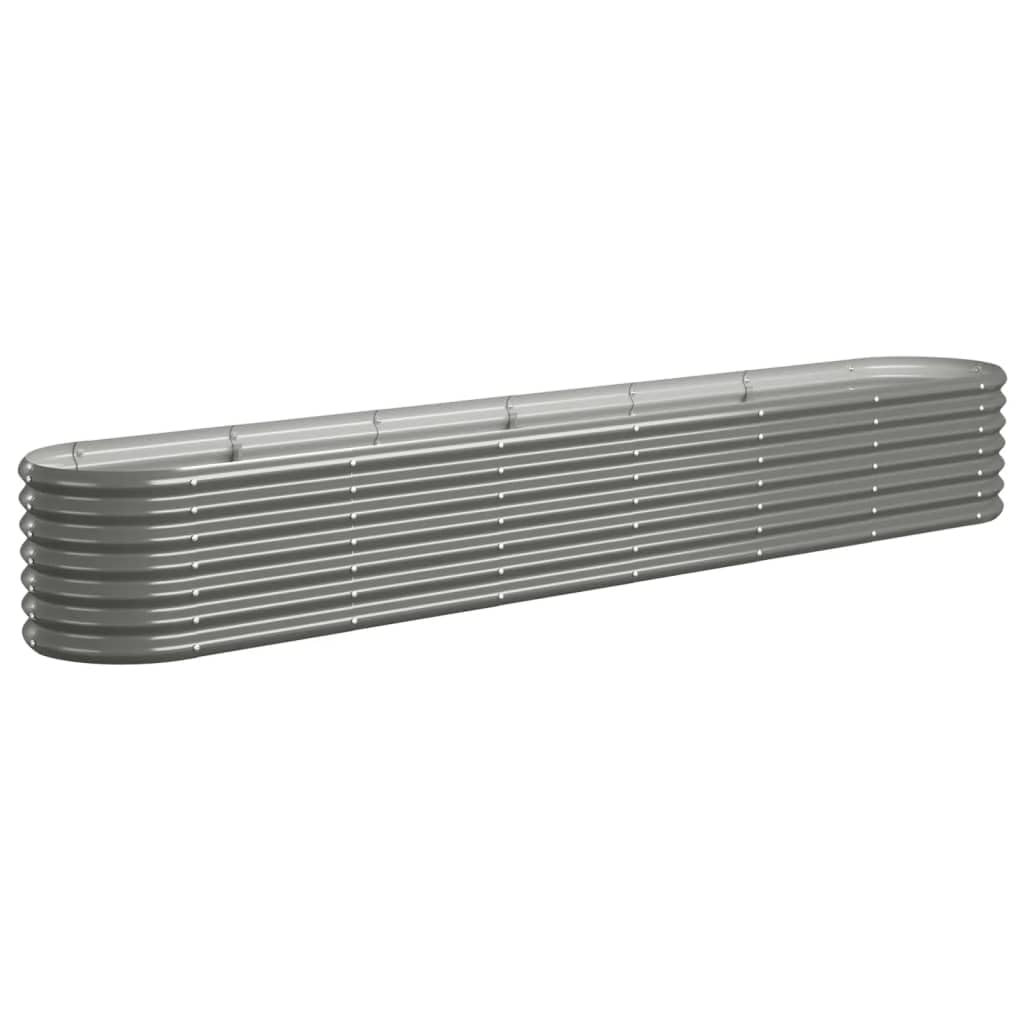 VIDAXL - Raised Garden Bed - Galvanised Steel - Grey - 36 x 260 x 40cm