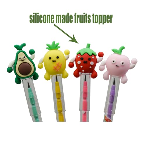 12 lápices apilables de frutas adorables HB miniatura 5