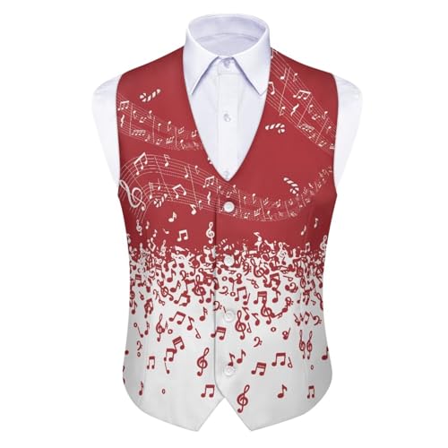 TOADDITDO Christmas Tuxedo Vests for Men Lightweight Suit Vest Soft Button Down Waistcoat Jacket for Business - Main Image