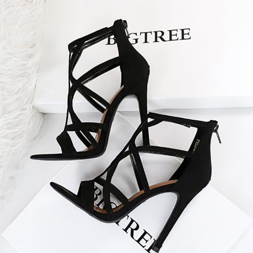 Summer Gladiator Sandals Sexy Strappy Stiletto Heels for Women Hollow Out Open Toe High Heels Wedding Party Dress Shoes3