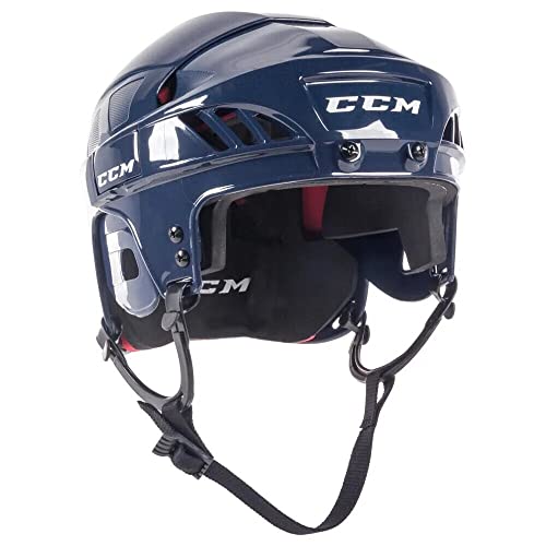 CCM HT50 HF - Casco de hockey sobre hielo para niño (talla XS), color azul marino