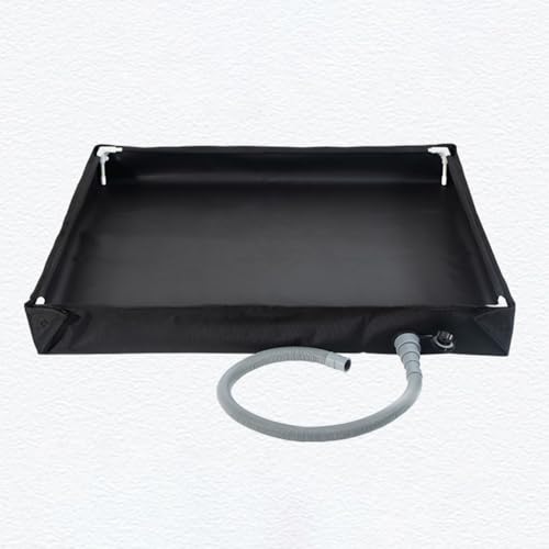 FUANA Base de ducha portátil plegable para camping, 80 x 80 x 10 cm, con tubo de drenaje, tela Oxford, viajes, playa, baño de mascotas, color negro