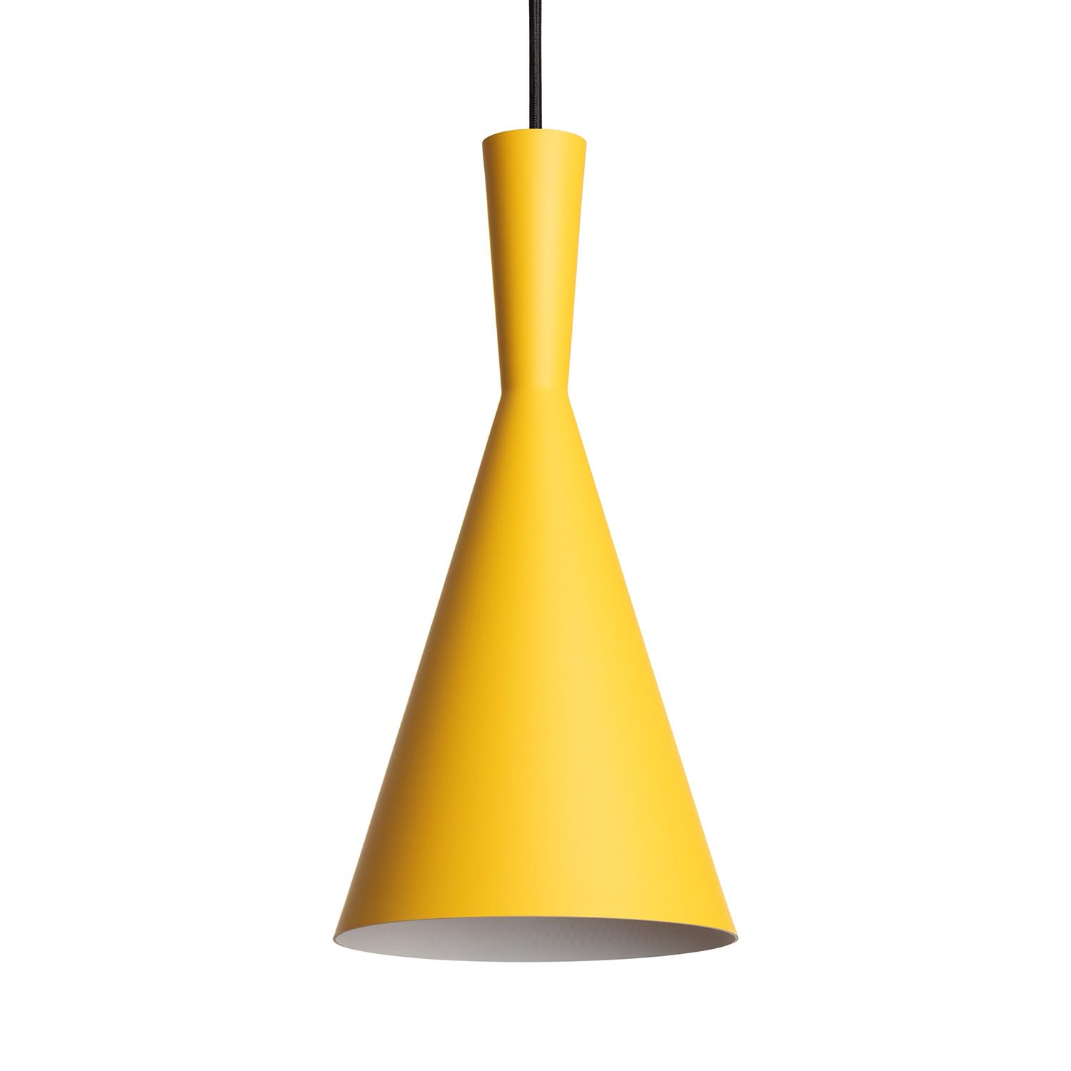 LEDKIA LIGHTING - Lampada a Sospensione Lennon in Alluminio | Design Vintage Conico | Compatibile con Lampadina LED E27 | Cavo Regolabile | Uso Interno, Giallo