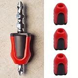 Red Black Screwdriver Magnetizer Ring Magnetic Bit Holder Woodworking Accessory Hand Tool Catch Fastener 28 Millimeters (Pack of 3)