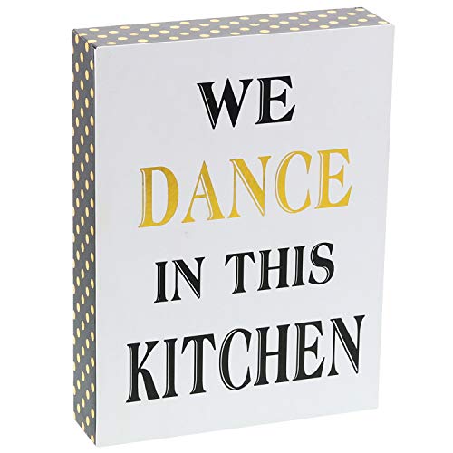 Barnyard Designs We Dance in This Kitchen Decor Box Sign Vintage Primitive Country Wall Art Sign with Sayings 8” x 6”