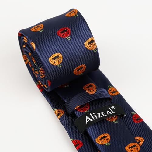 Image of Alizeal Mens 3.15'' Gradient Novelty Pattern Tie Set with Pocket Square Casual Color Tie Set