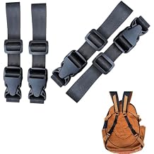 4 Pack Adjustable Backpack Extender Strap Extension Connector with Adjustable Buckles for Backpacks Shoulder Straps Laptop Bags, Travel Backpacks,BookbagsBlack
