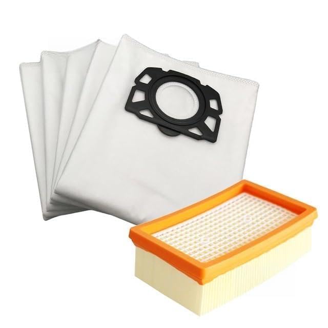 Vacuum Cleaner Accessories HEPA Filter Dust Bags , Compatible with Karcher MV4 MV5 MV6 WD4 WD5 WD6 Vacuum Cleaner Replacement Garbage Bag Accessories Spare Parts(6-Piece Set)