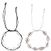 2x Muschel Fußkettchen Damen Surfer Schmuck-Set Made by Nami - Muschel Surfer-Fußkette (Weiß/Schwarz)