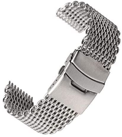 Bracelet de montre anti-usure en maille acier inoxydable argent 18mm à 22mm