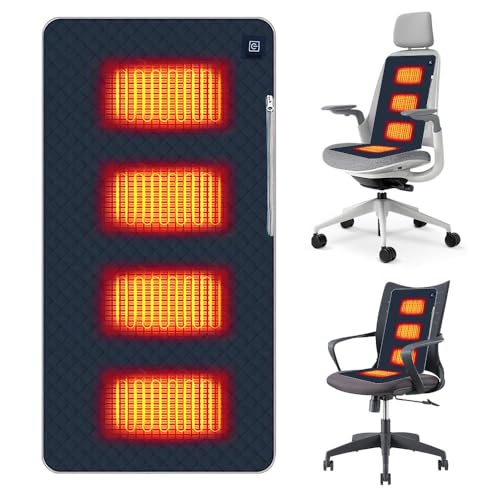 LYPPUL Sitzkissen Beheizbar Outdoor, 45 x 90 cm Beheizbares Sitzkissen, Stadion sitzkissen mit 3 Heizstufen, Beheizt USB Beheiztes Heizkissen, beheiztes sitzkissens für Ausflug Camping Bürostuhl Sofa
