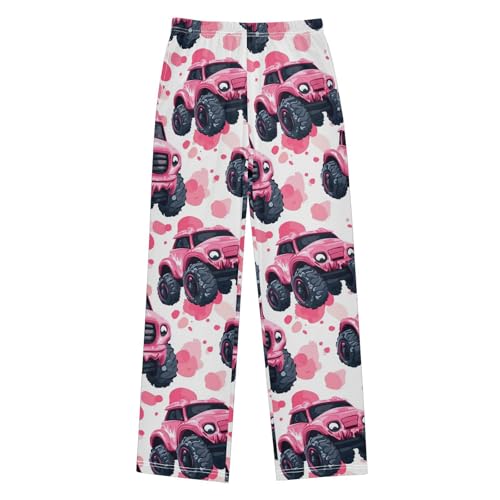 Pajama Bottoms, Pajamas Pant Monster Cars Lounge Wear Casual Pink Sleep Long Pants Soft Pjs Sleepwear