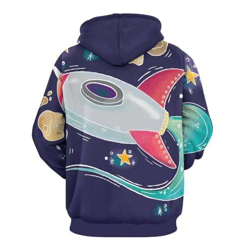 Sweat à capuche fusée spatiale UMENG pour vos soirées décontractées - 3