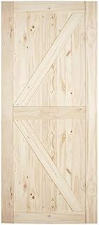 BELLEZE 36in x 84in Sliding Barn Wood Door Unfinished Knotty Pine Single Door