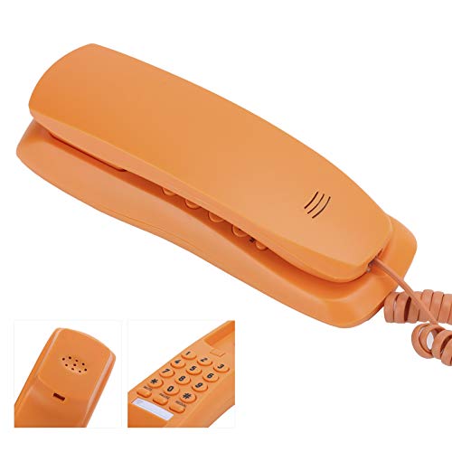 Teléfono de cable naranja portátil para oficina y hogar miniatura 7