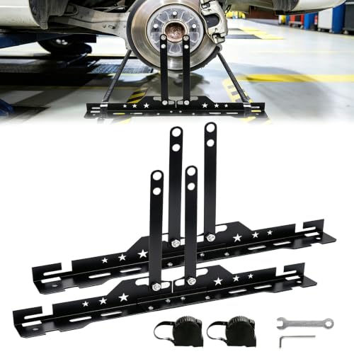 BARTOO Wheel Alignment Tool Kit, Toe Alignment Plates with Dual Measuring Tapes, No Calipers Removal DIY Front End Toe in/Out Check Tool, Fits Cars Trucks SUVs
