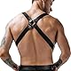 BDSMYOU Herren Punk Body Brust Harness Männer Leder Geschirr,Sexy Unterwäsche für Mann,Gothic Männer Kleidung PU-Leder Unterwäsche Herren,Sexy Sklave Bandage Kostüme für Erwachsene Gay Harness