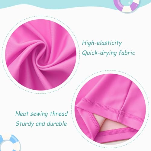 Image of Girls Swim Shirts, Long Sleeve Rash Guard Swimsuits with Full Zipper Sun Protection Bathing Suit Quick Dry Swimwear for Kids