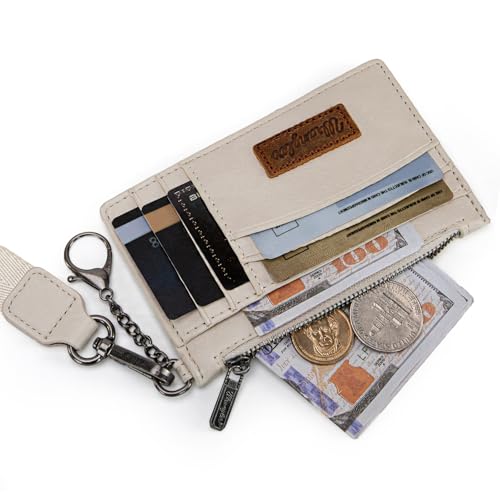 Image of Montana West X Wrangler Small Credit Card Holder for Women Slim Card Holder Wallet Womens Ladies Female Wristlet Keychain Wallet