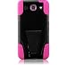 Generic Hybrid Double Layer Fusion Cover Case with Kickstand for LG Optimus G Pro E980 - Retail Packaging - Black/Hot Pink