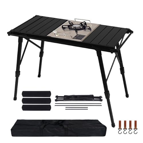 Table pliable d'extérieur légère et réglable en aluminium robuste - 6