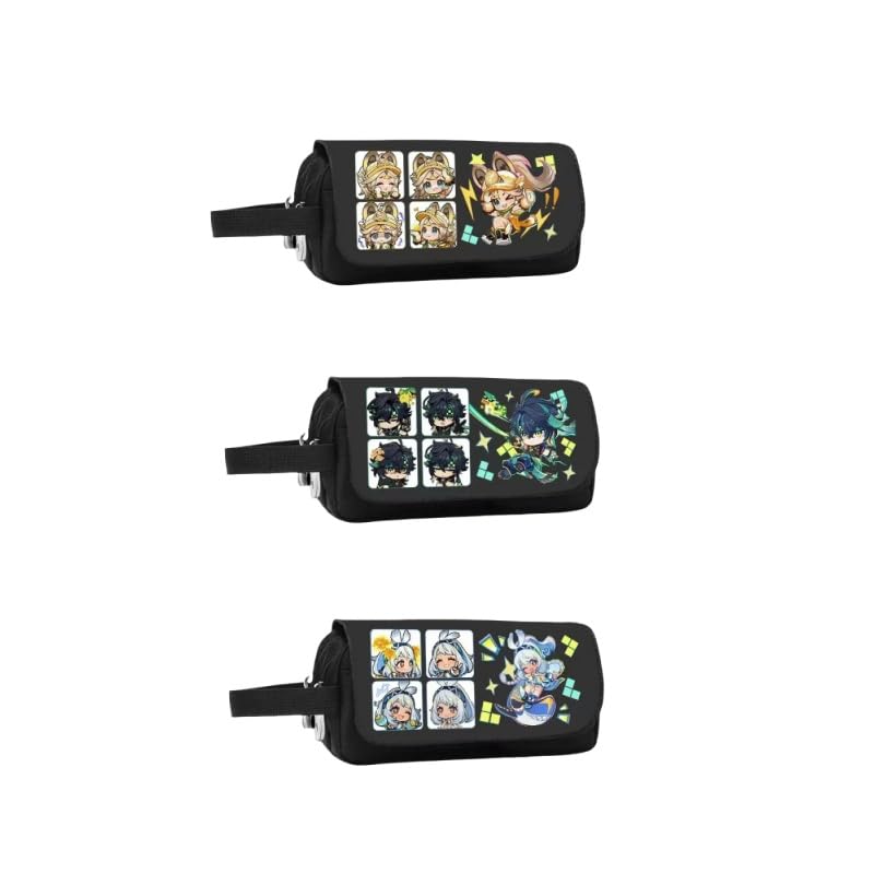 Amazon.co.jp: 筆箱 キィニチ ムアラニ カチーナ 原神 ペンケース 黒