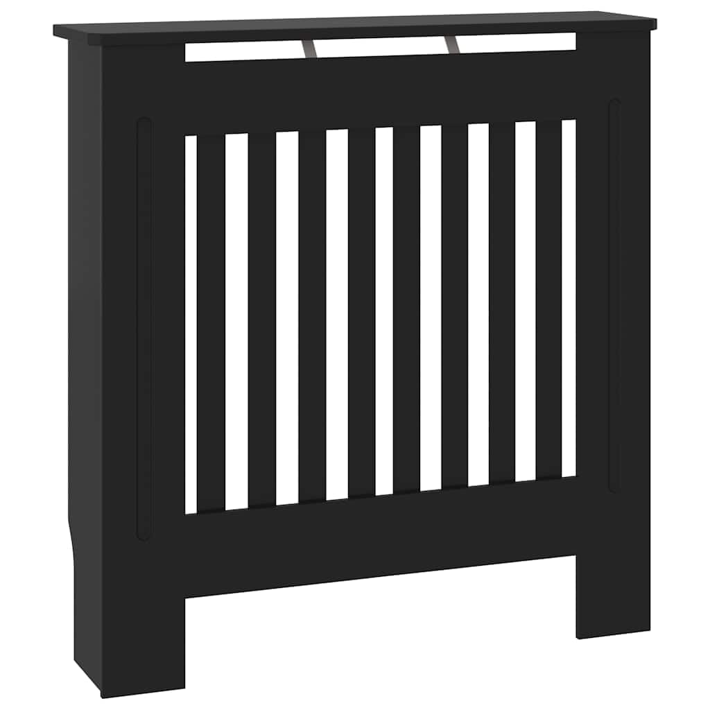 vidaXL Cubierta para Radiador, Armario de Pared para Calentador, Estante para Libros Adornos, Mueble Tapa de Calefacción de Salón, MDF Negro
