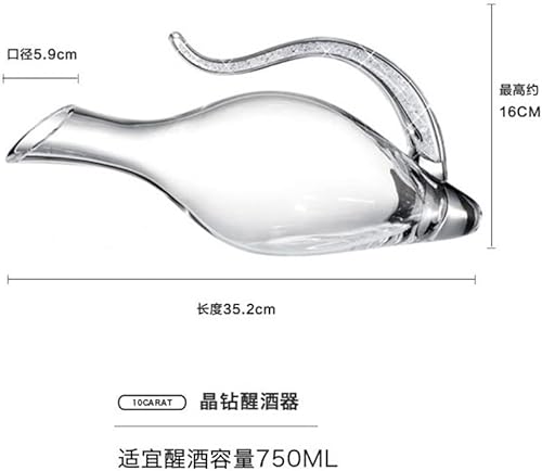Miniatura 4 de ZLXDP - Decantador de vino tinto hecho a mano con diamantes de cristal antigoteo caja de regalo