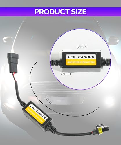 Racoona 1070LEDDDJMQ001 Led Headlight Decoder, H13/9008 H1/H3 H11/H8/H9 9006/Hb4/9012 Warning Error Decoder Canceller Capacitors Resistor,Car Accessories Anti Flicker Harness thumb #1