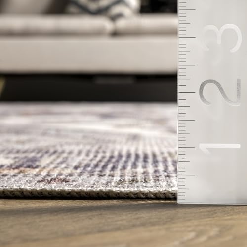 Tapis lavable en machine blanc 2,4 x 3 m grand tapis médaillon chambre