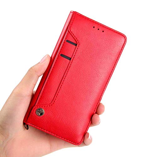 Image of ClickCase for Realme Narzo 20 pro Flipper Series Leather Wallet Flip Case Kick Stand with Magnetic Closure Flip Cover for Realme Narzo 20 pro (Red)