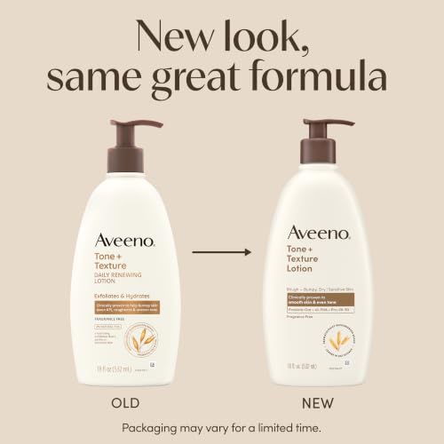 Image of Aveeno Tone + Texture Renewing Body Lotion, Fragrance-Free, 18 fl. oz