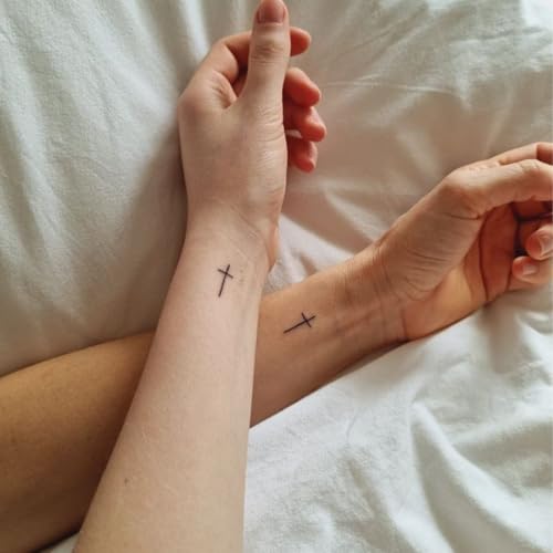 VERDBOOK Waterproof Celestial Crosses Temporary Tattoos Women, 2 Sheets — view 2