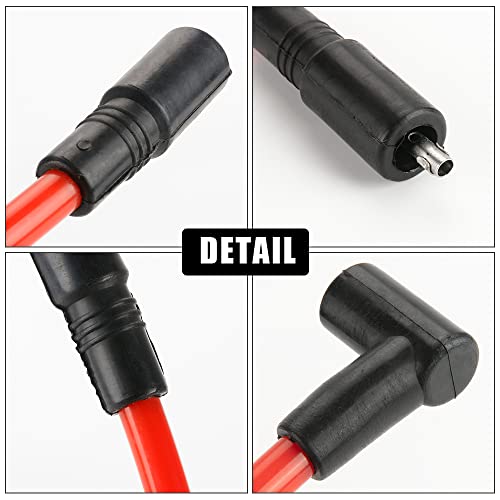 Guteauto Kit de 2 peças de fio de vela de ignição 10,4 mm 10 mm de silicone vermelho DYNA-409RD comp