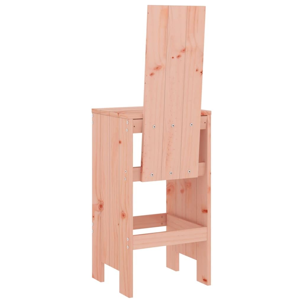 Stołek barowy, 2 szt. z litego drewna daglezji, 40 x 42 x 120 cm, z oparciem i podnóżkiem, stabilne krzesło ogrodowe na balkon, taras, do użytku na zewnątrz, wygodne i trwałe